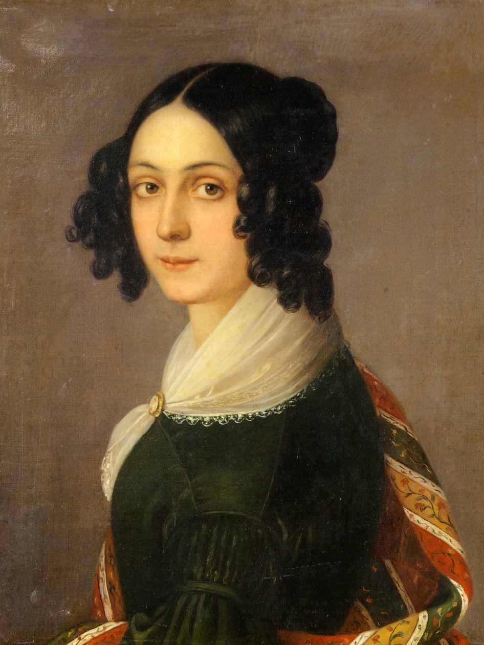 Autoportrait, par Ida Botti Scifoni (1812-1844), huile sur toile, 60x47 cm - Ida Botti Scifoni