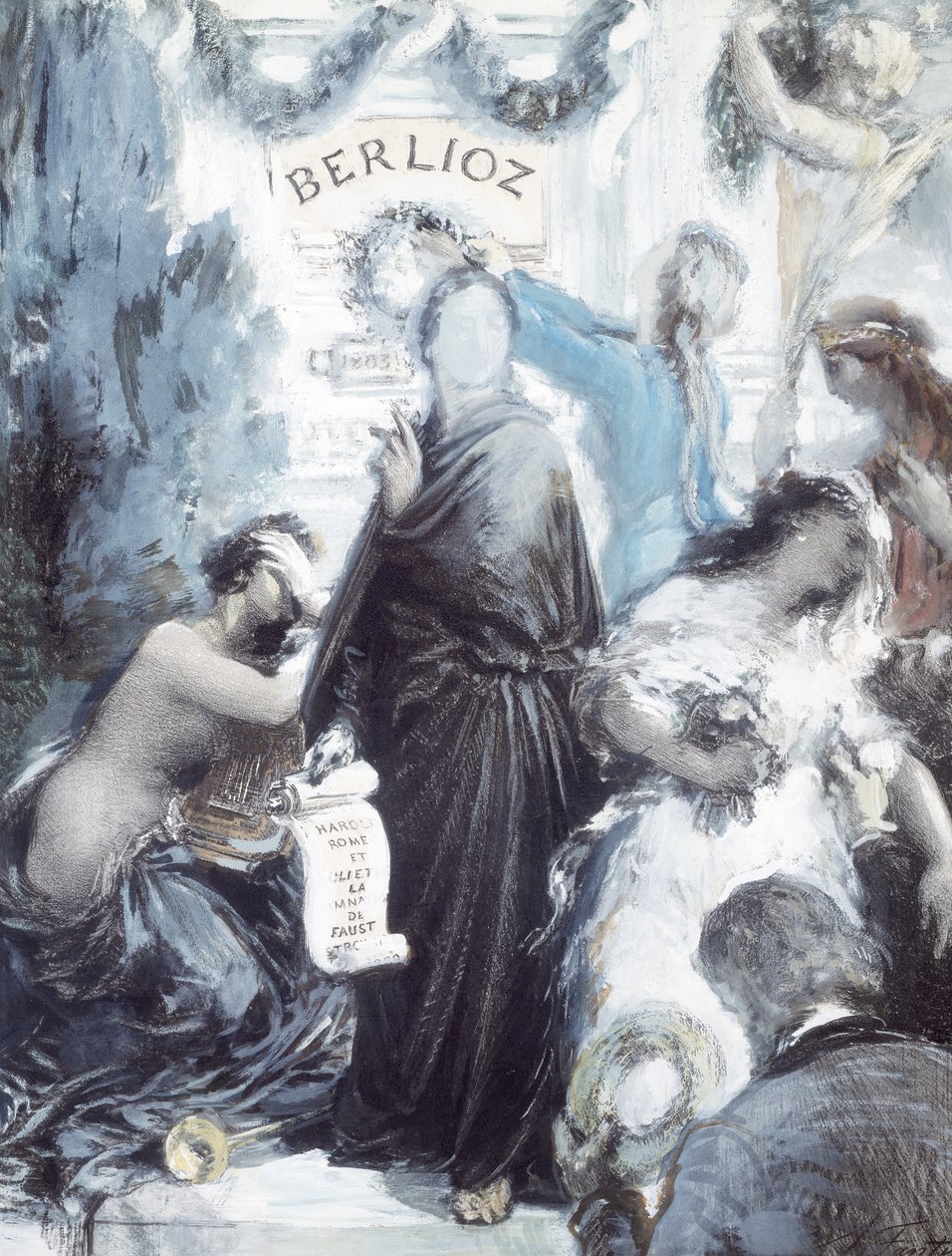 Lithographie aquarelle commémorant le centenaire de la naissance d