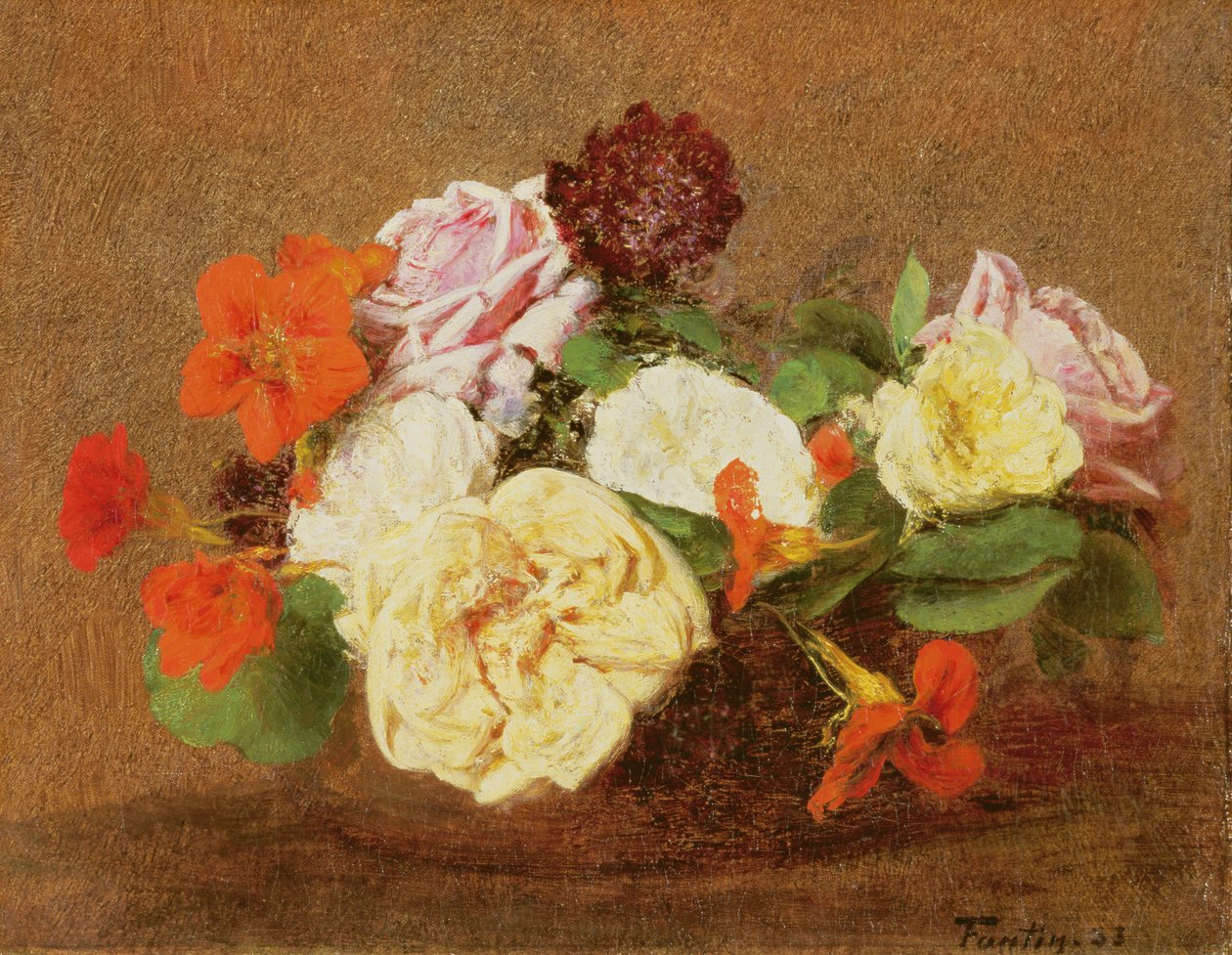 Roses et capucines dans un vase, 1883 - Ignace Henri Jean Fantin Latour