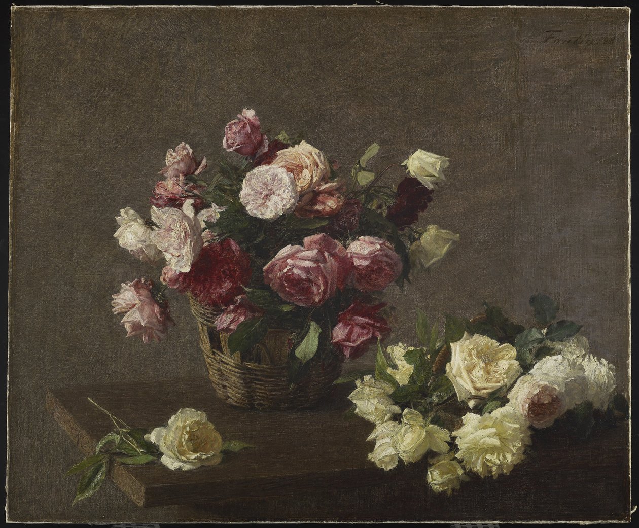 Roses dans un panier, 1888 - Ignace Henri Jean Fantin Latour