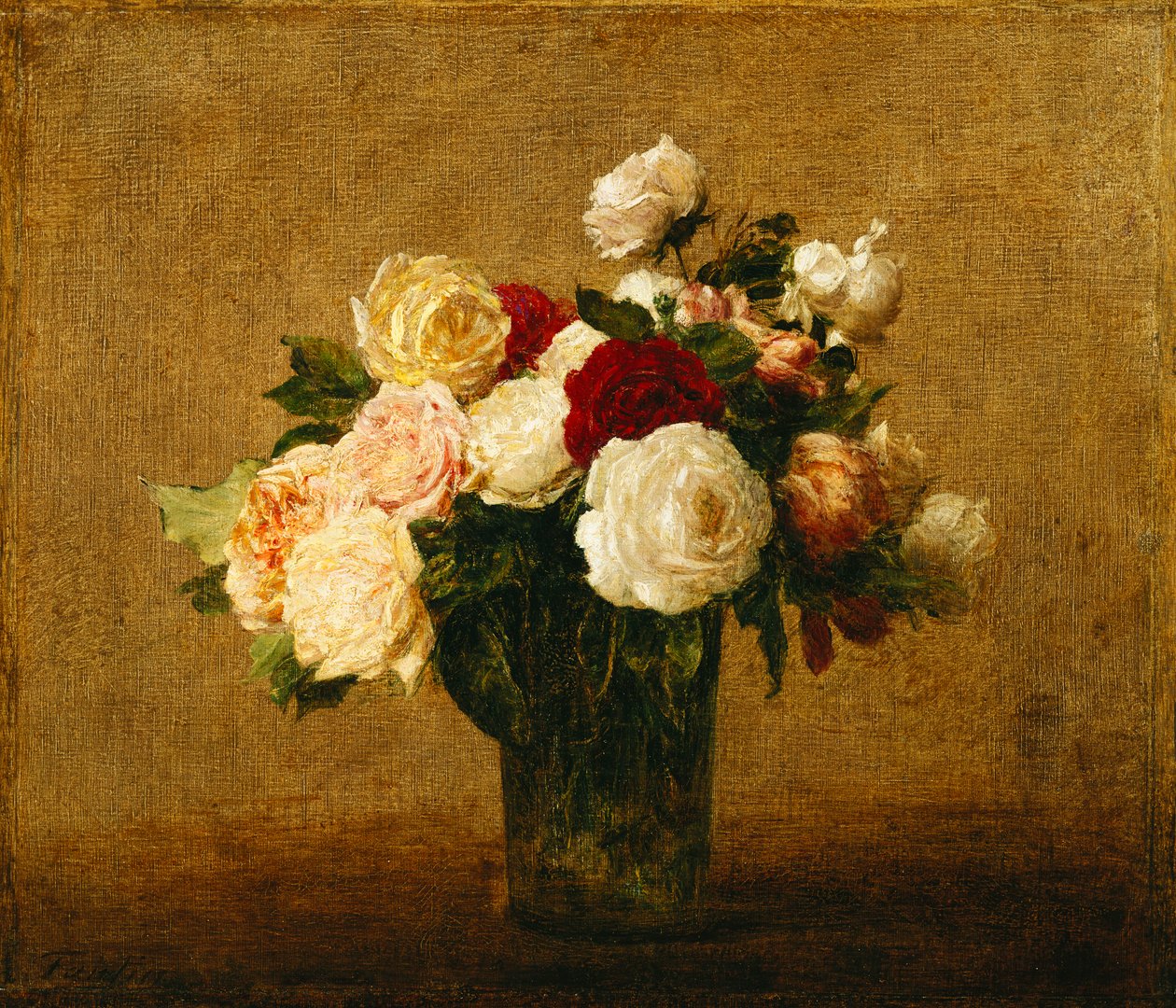 Roses dans un vase en verre - Ignace Henri Jean Fantin Latour