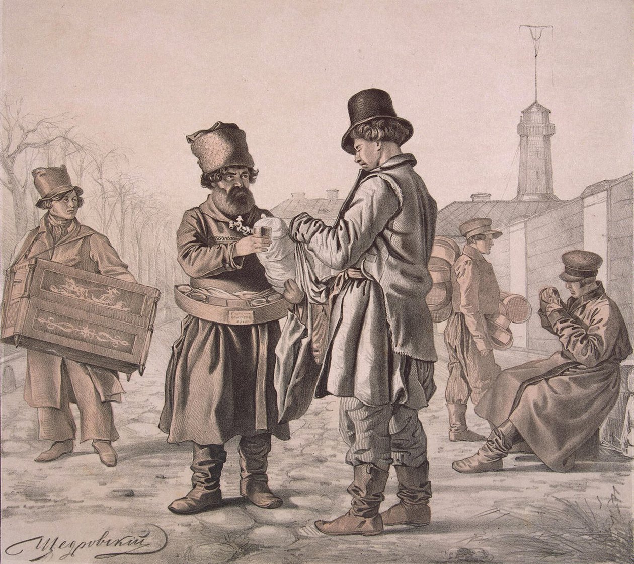 Vendeur de Sbiten de rue de la série Voici notre peuple - Ignati Stepanovich Shchedrovsky