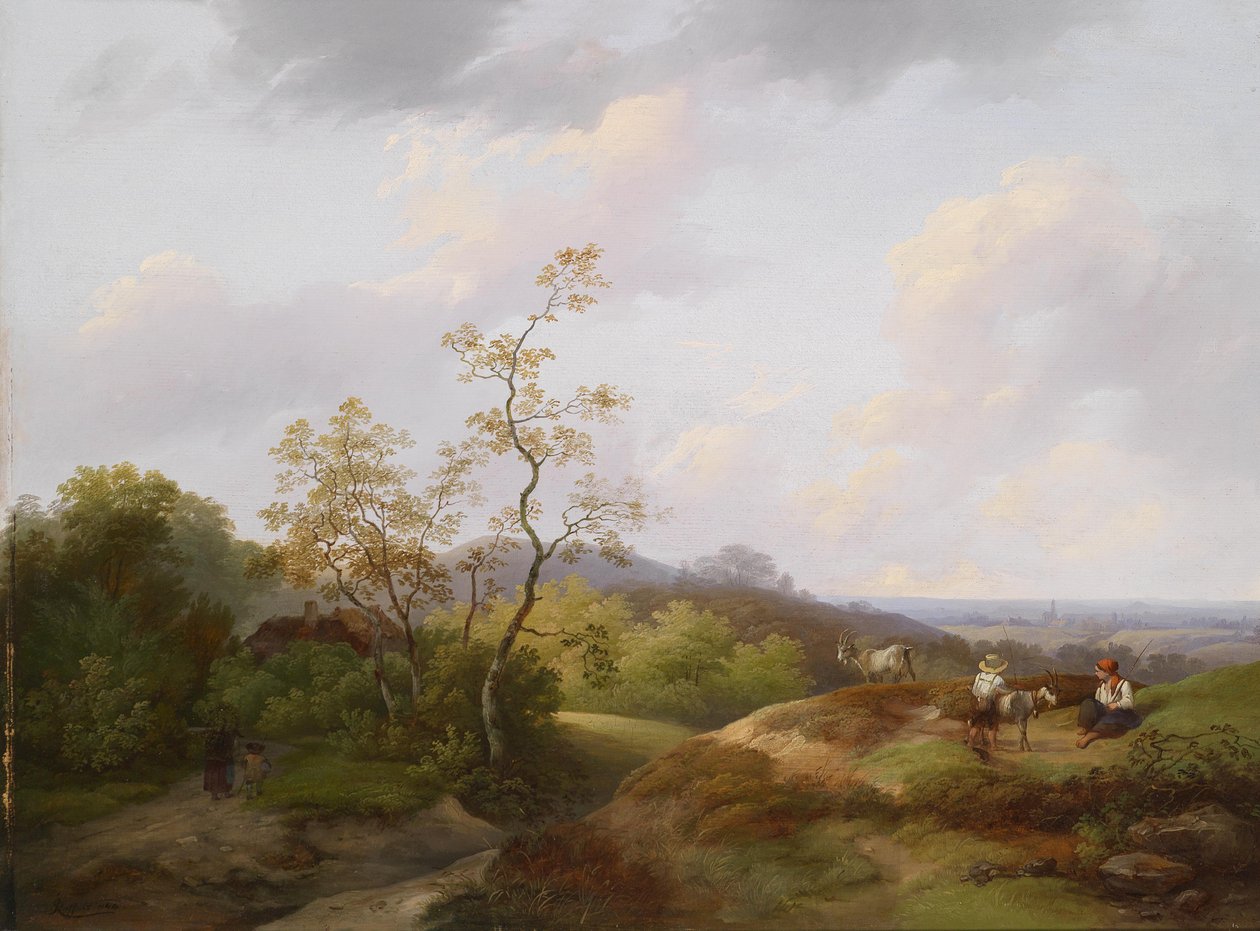 Paysage vaste avec bergers - Ignaz Raffalt