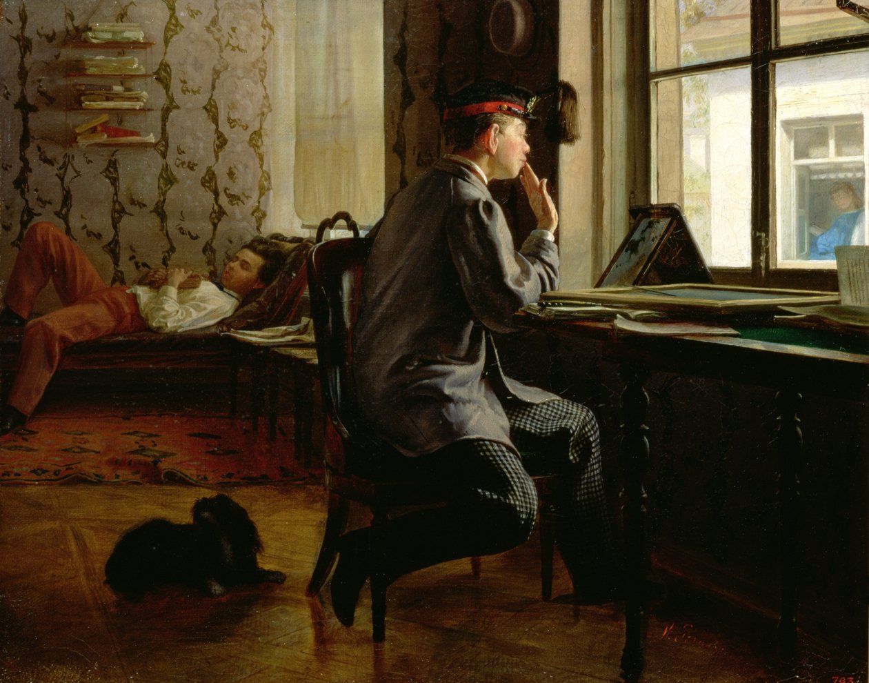 Préparation aux examens, 1864 - Ilya Efimovich Repin