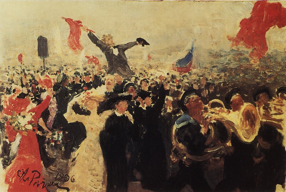 Manifestation du 17 octobre 1905 Esquisse - Ilya Efimovich Repin