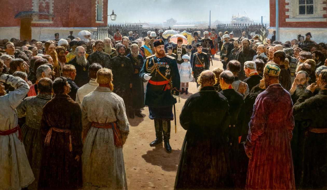 Alexandre III recevant les doyens des cantons dans la cour du palais - Ilya Efimovich Repin