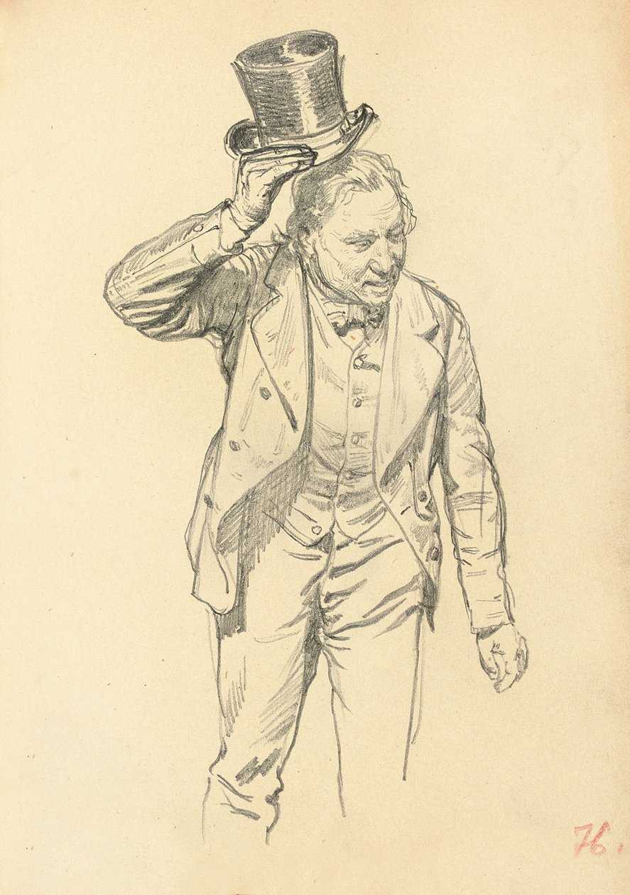 Homme soulevant son chapeau - Ilya Efimovich Repin