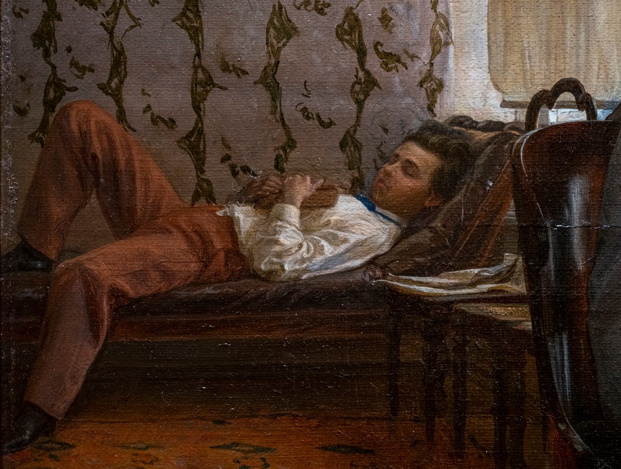Étudiants préparant un examen (détail) - Ilya Efimovich Repin