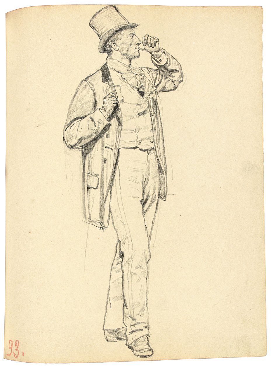 Étude pour "Un Café Parisien": Homme Debout avec le Bras Levé, c. 1872-1875 - Ilya Efimovich Repin