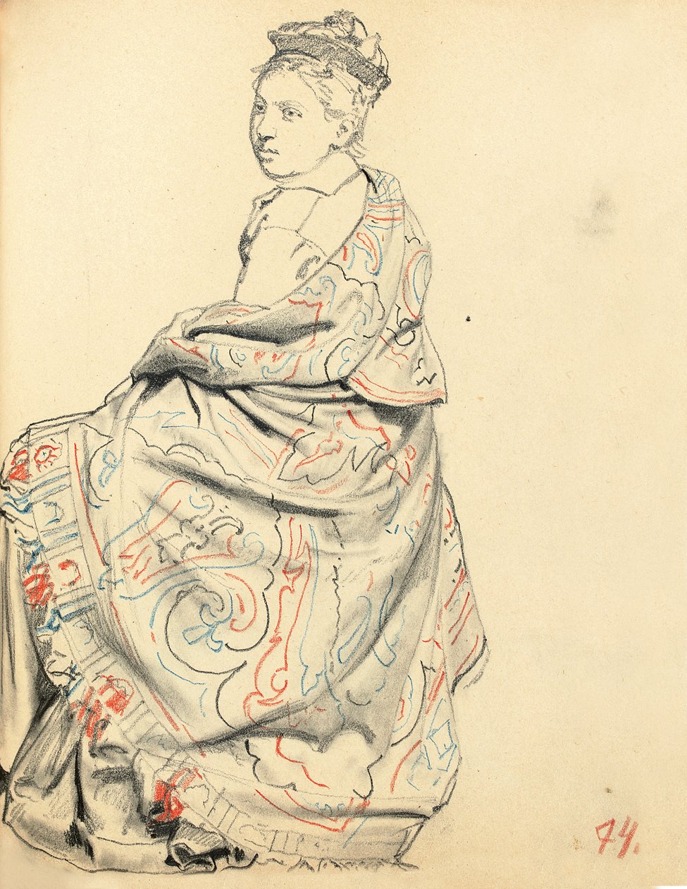 Étude pour "Un Café Parisien": Étude de Robe pour une Femme Assise, c. 1872-1875 - Ilya Efimovich Repin