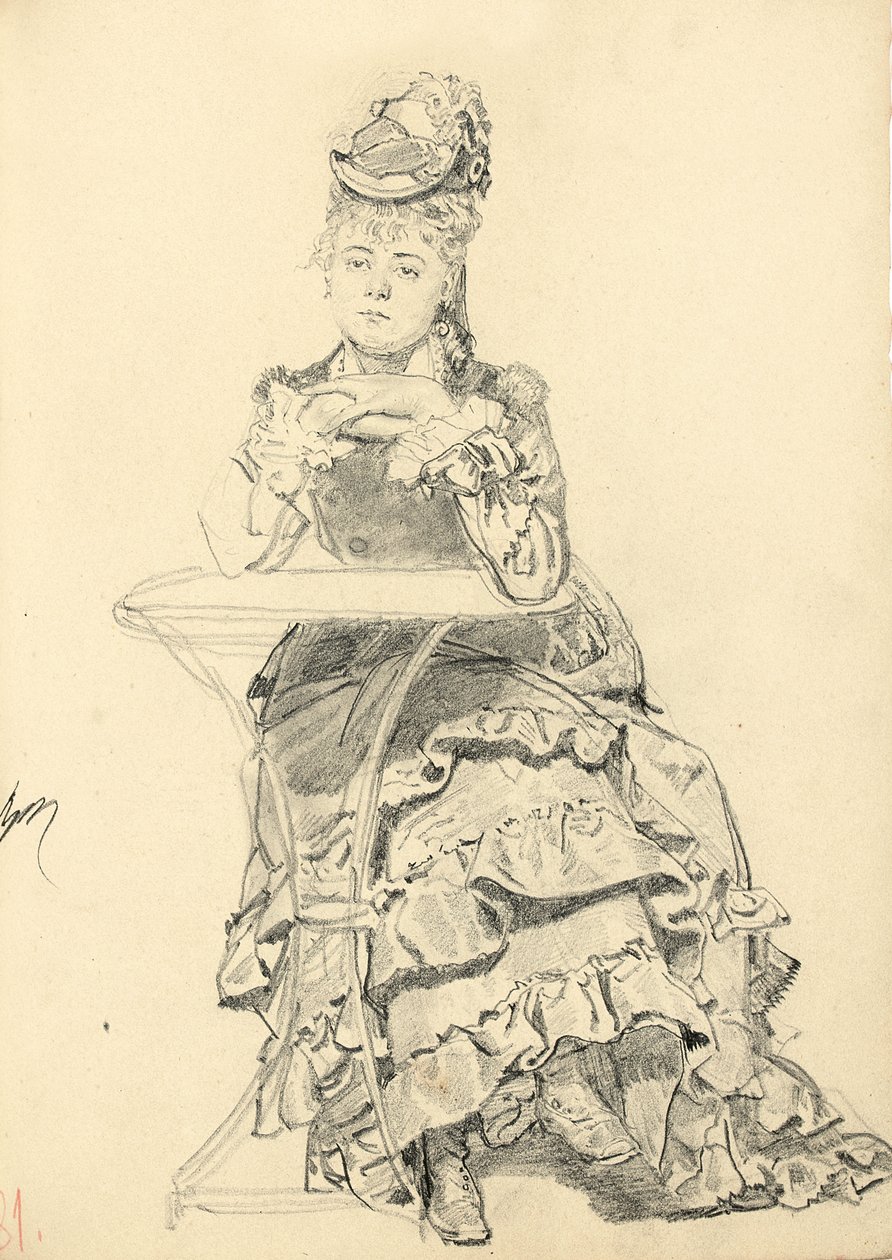 Femme assise à une table de café - Ilya Efimovich Repin