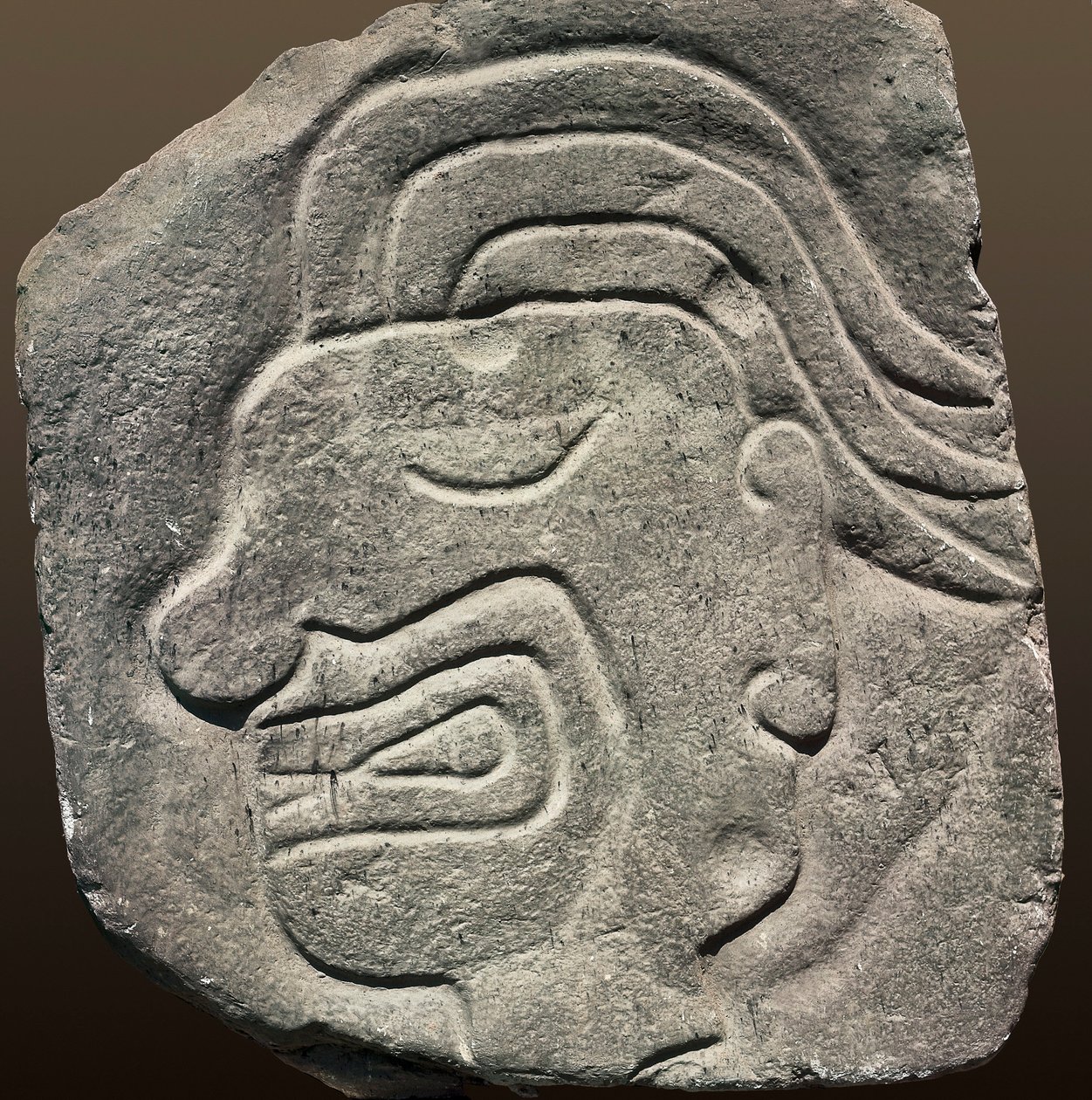 Relief inca représentant un visage de profil - Incan