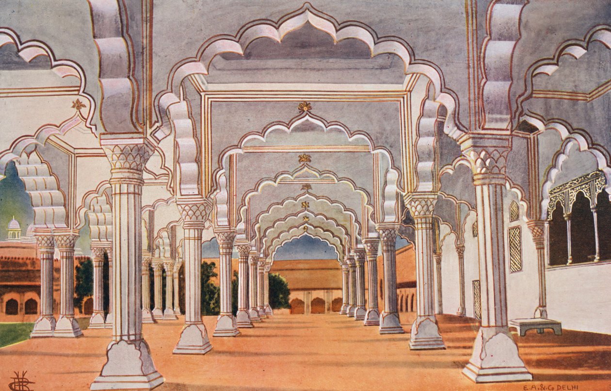 Le Diwan-I-Am et le trône intérieur, dans le fort d