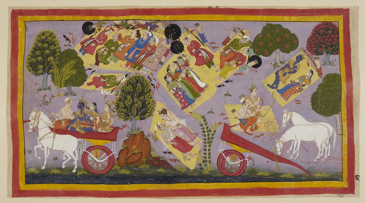 Les exilés ont atteint la rivière Tamasa et passent la nuit sur ses rives, entourés des habitants en deuil - Indian School