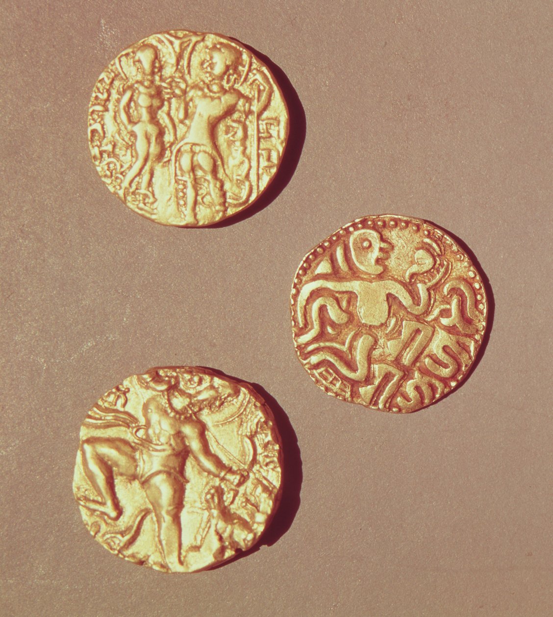 Dinars de Kumargupta I (425-454) Chandragupta I (320-335) et Sri Rajray - Indian School