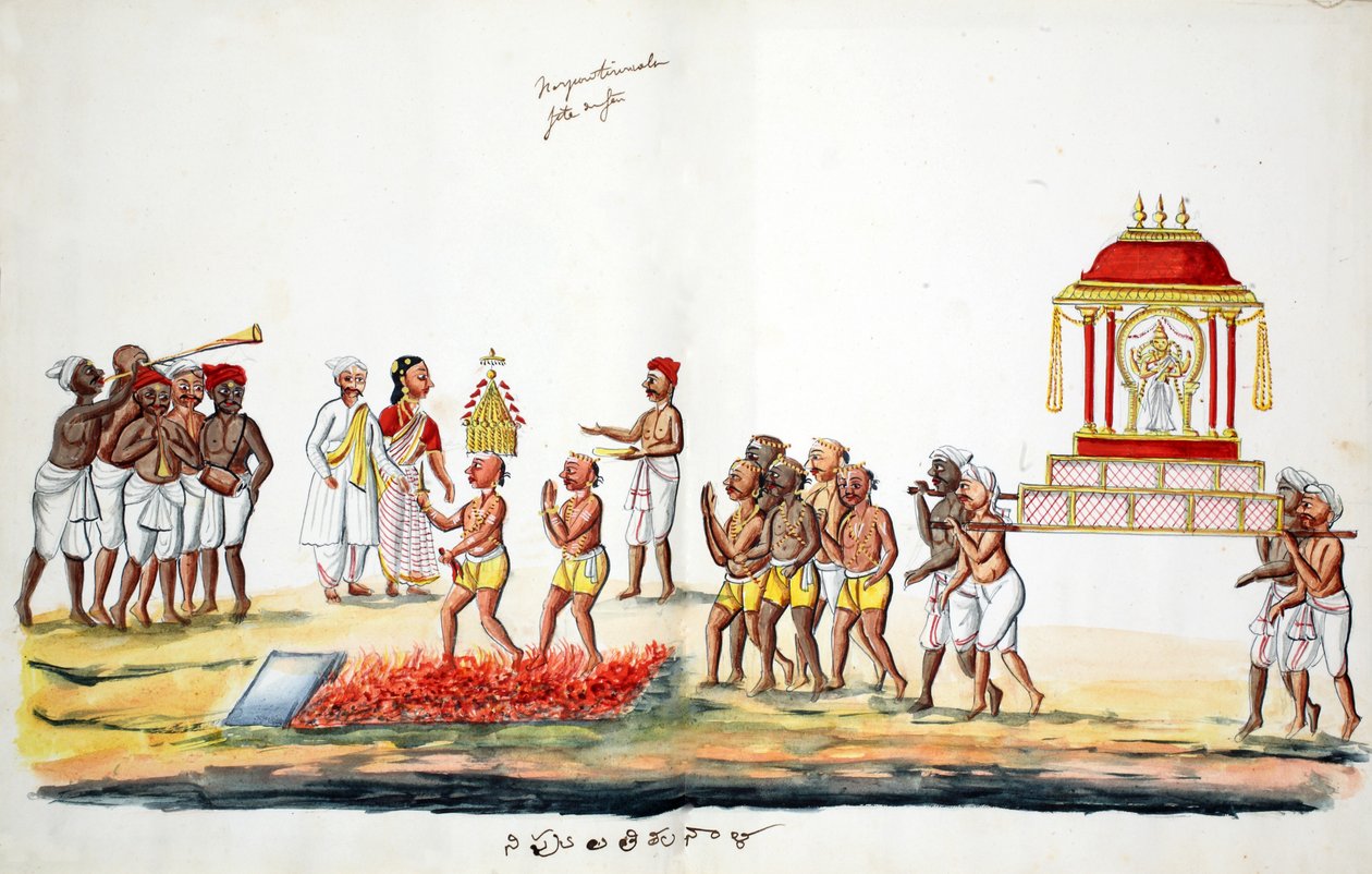 Cérémonie de marche sur le feu hindoue - Indian School