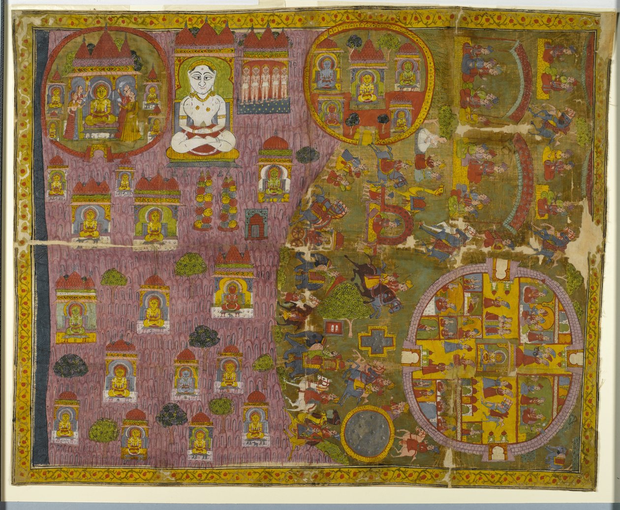 Pèlerinage jaïn, réalisé au Rajasthan, vers 1750 - Indian School
