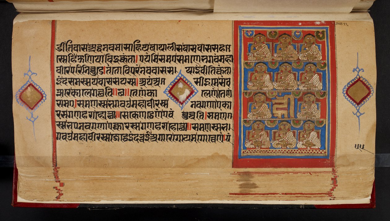 Folio du manuscrit Kalpasutra montrant Ganadharas - Indian School