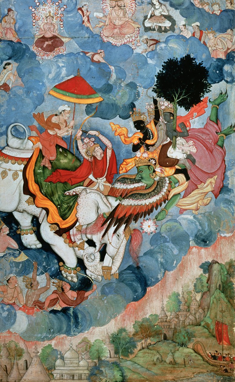 Combat de Krishna avec Indra, vers 1590 - Indian School