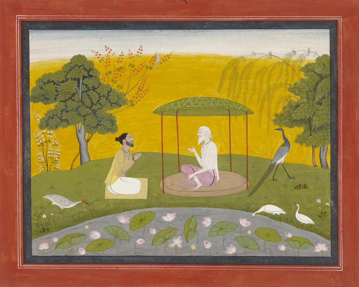 Markandeya réfère Jaimuni aux quatre oiseaux sages, c.1800-20 - Indian School