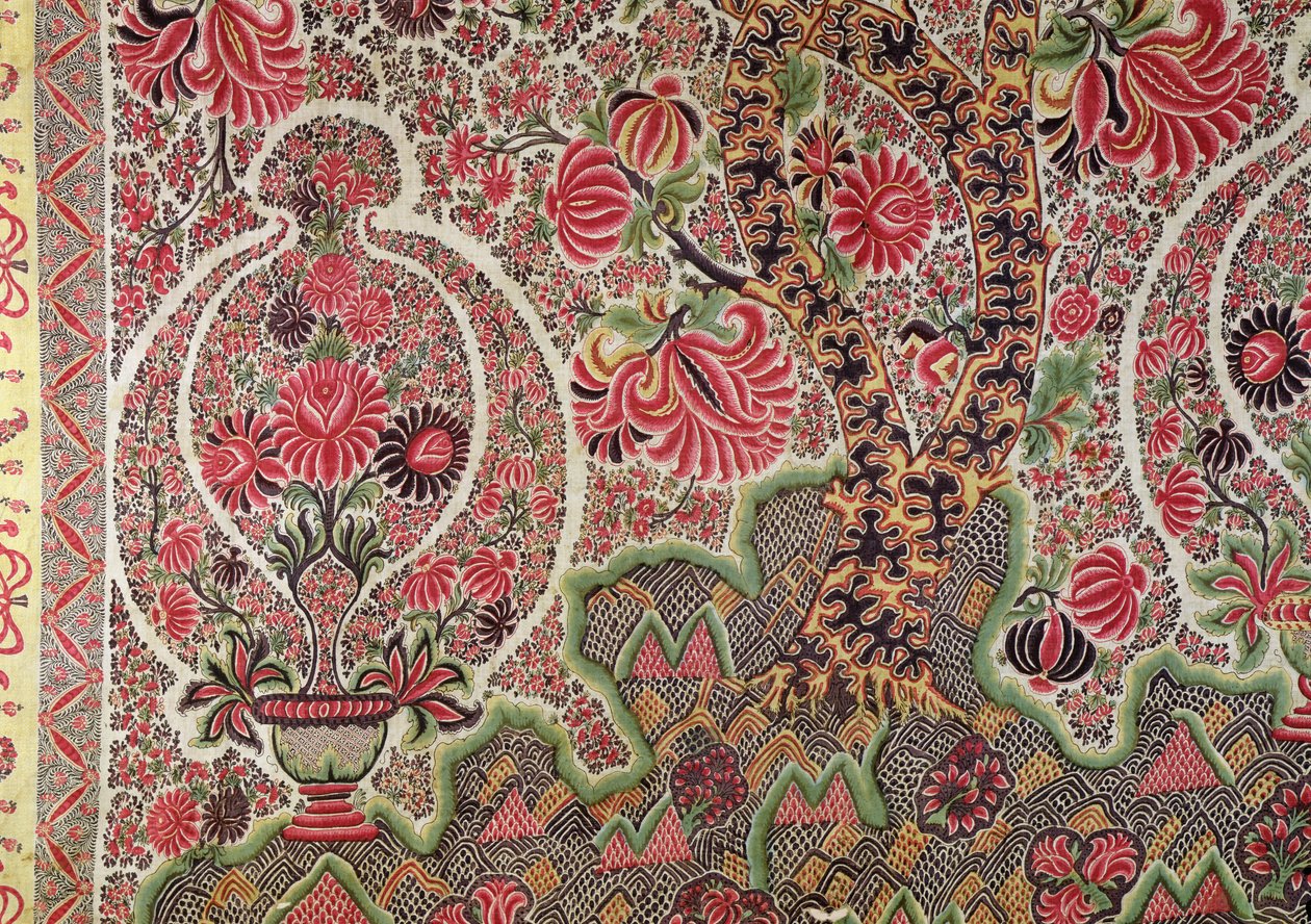 Matériel pour le marché européen (soie peinte) - Indian School
