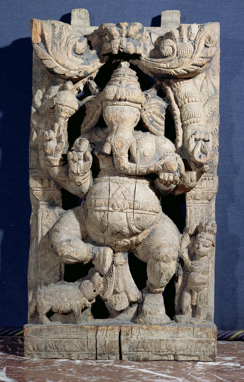 Statue de Ganesh Enthroné - Indian School