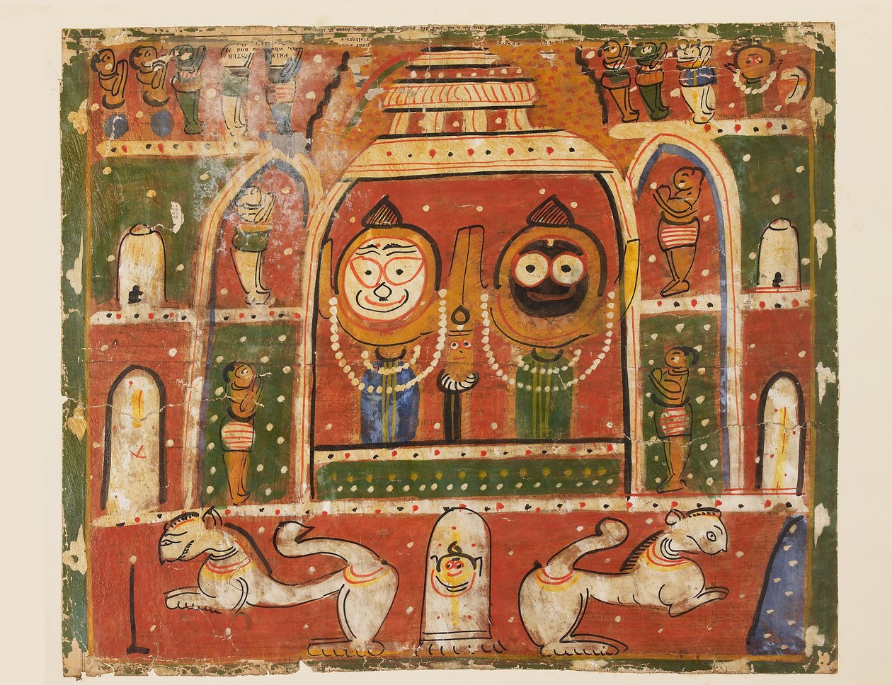 Le trio de Jagannatha dans le sanctuaire de Puri - Indian School