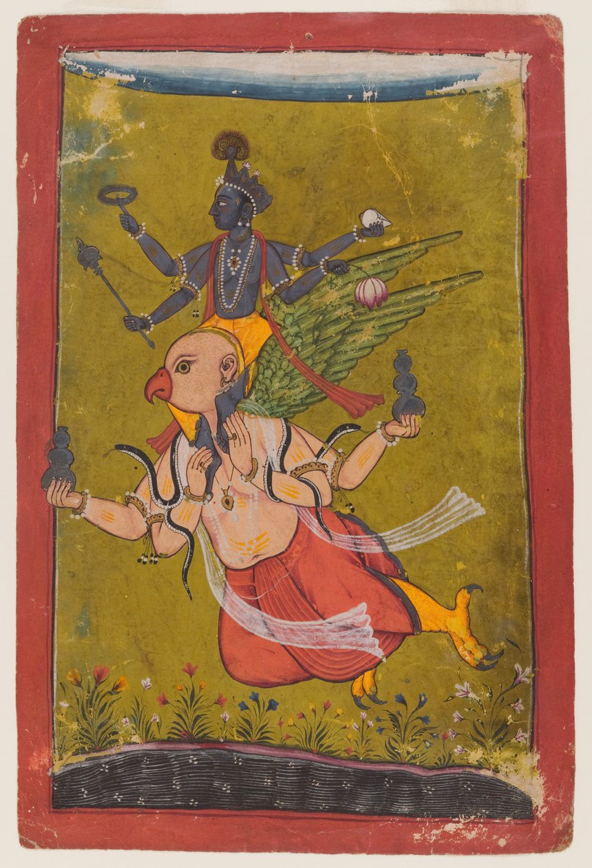 Vishnu sur Garuda, vers 1725 ou avant - Indian School
