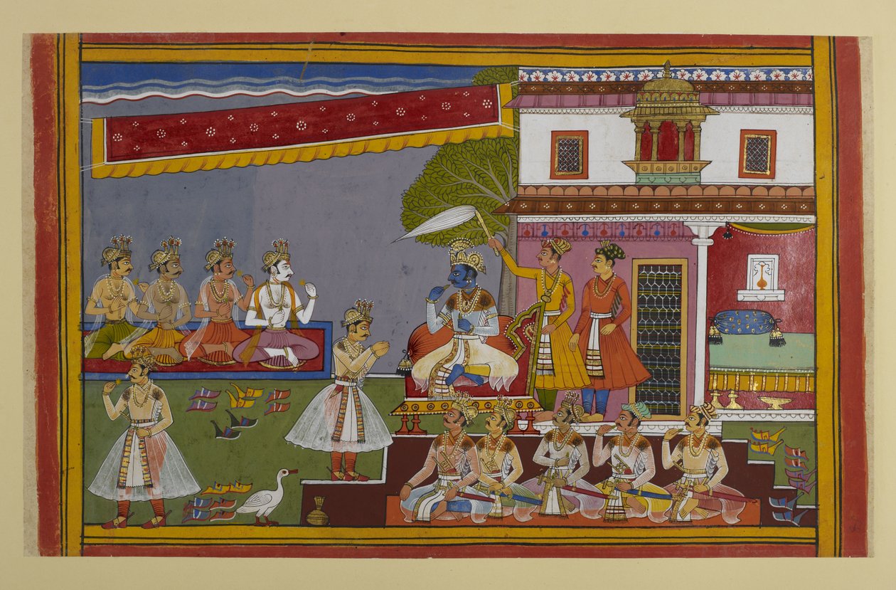Viṣṇu refuse de combattre Rāvaṇa en raison de son don, mais encourage les dieux à le combattre. - Indian School