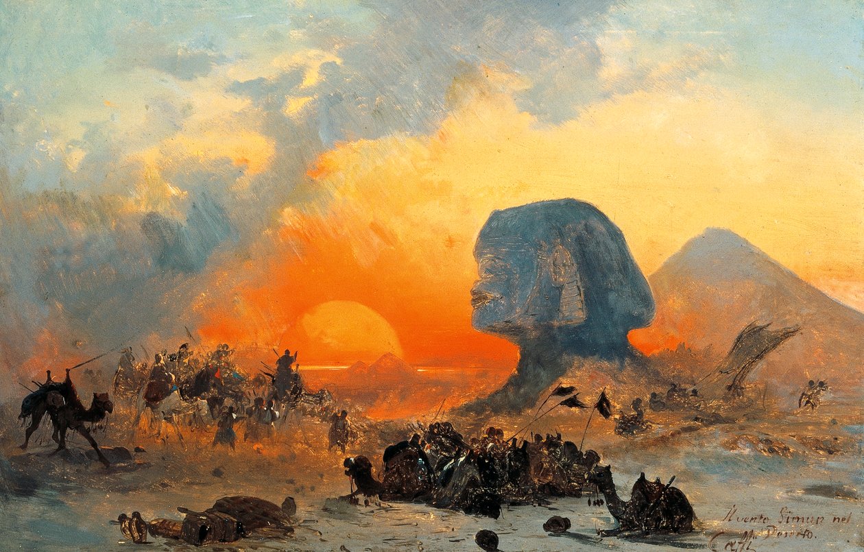 Le vent Simoun dans le désert - Ippolito Caffi