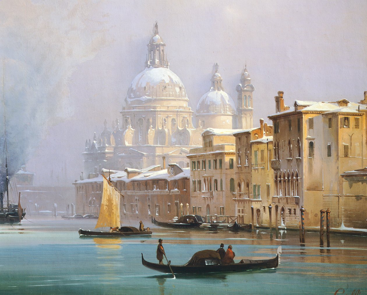 Venise couverte de neige, par Ippolito Caffi - Ippolito Caffi
