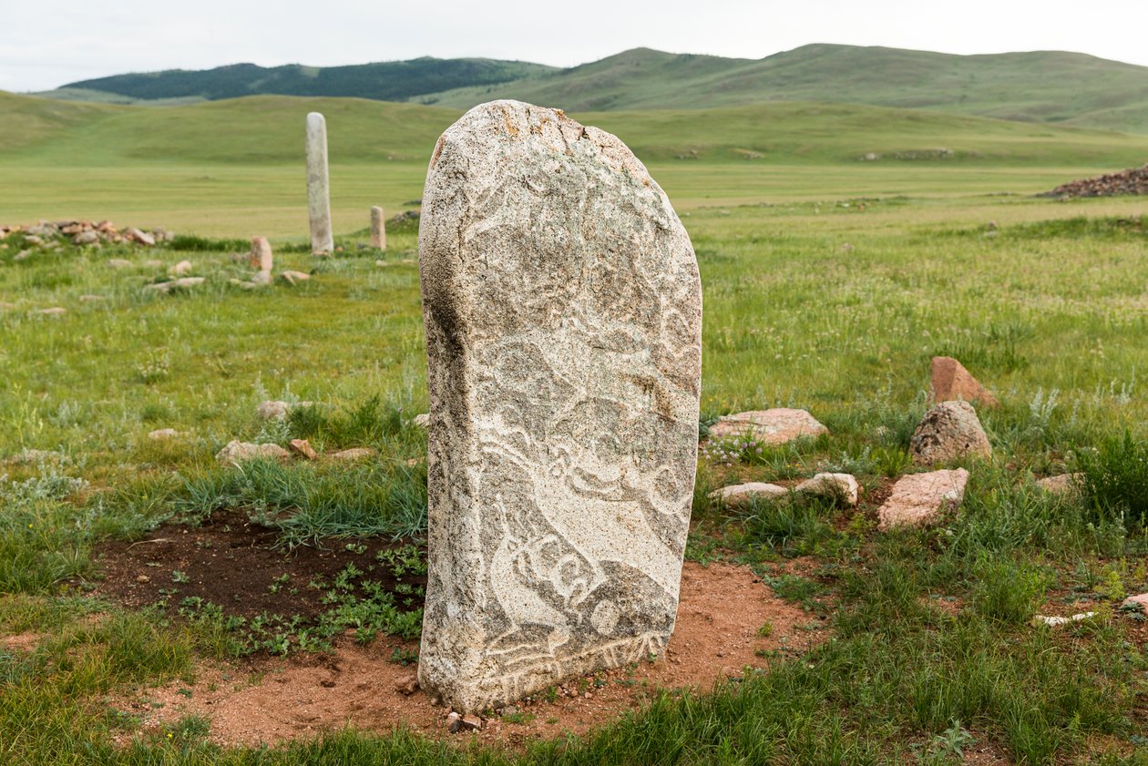 Site de pierres de cerf près de Mörön dans le nord de la Mongolie, 2013 - Ira Block