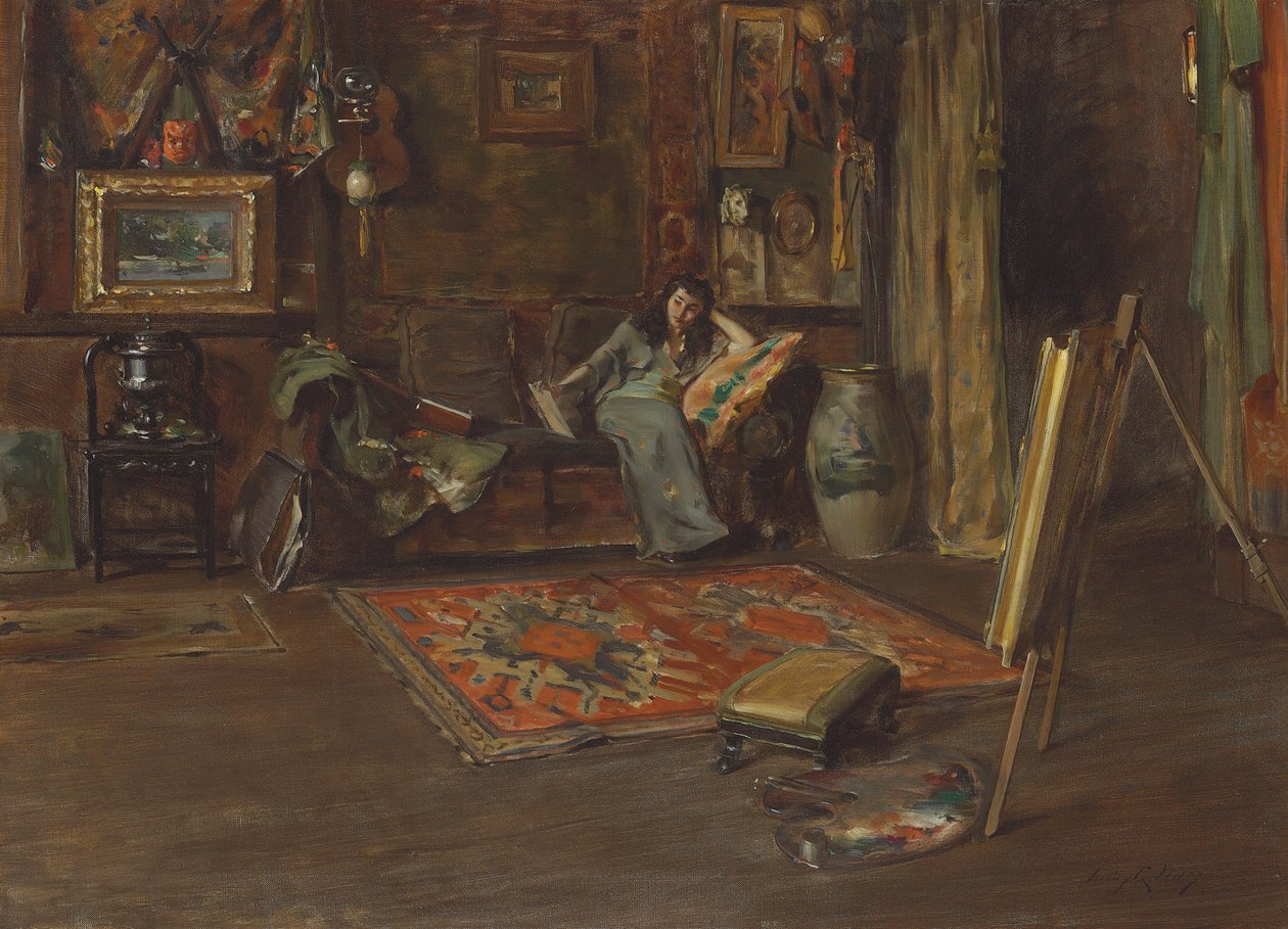 Intérieur du studio de la Dixième Rue de William Merritt Chase - Irving Ramsay Wiles