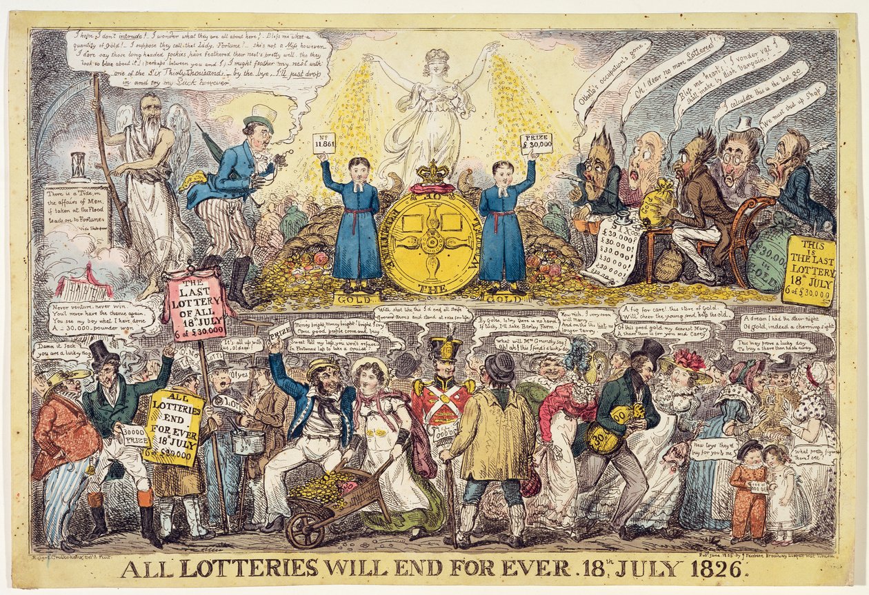 La fin de la loterie, 1826 - Isaac Robert Cruikshank