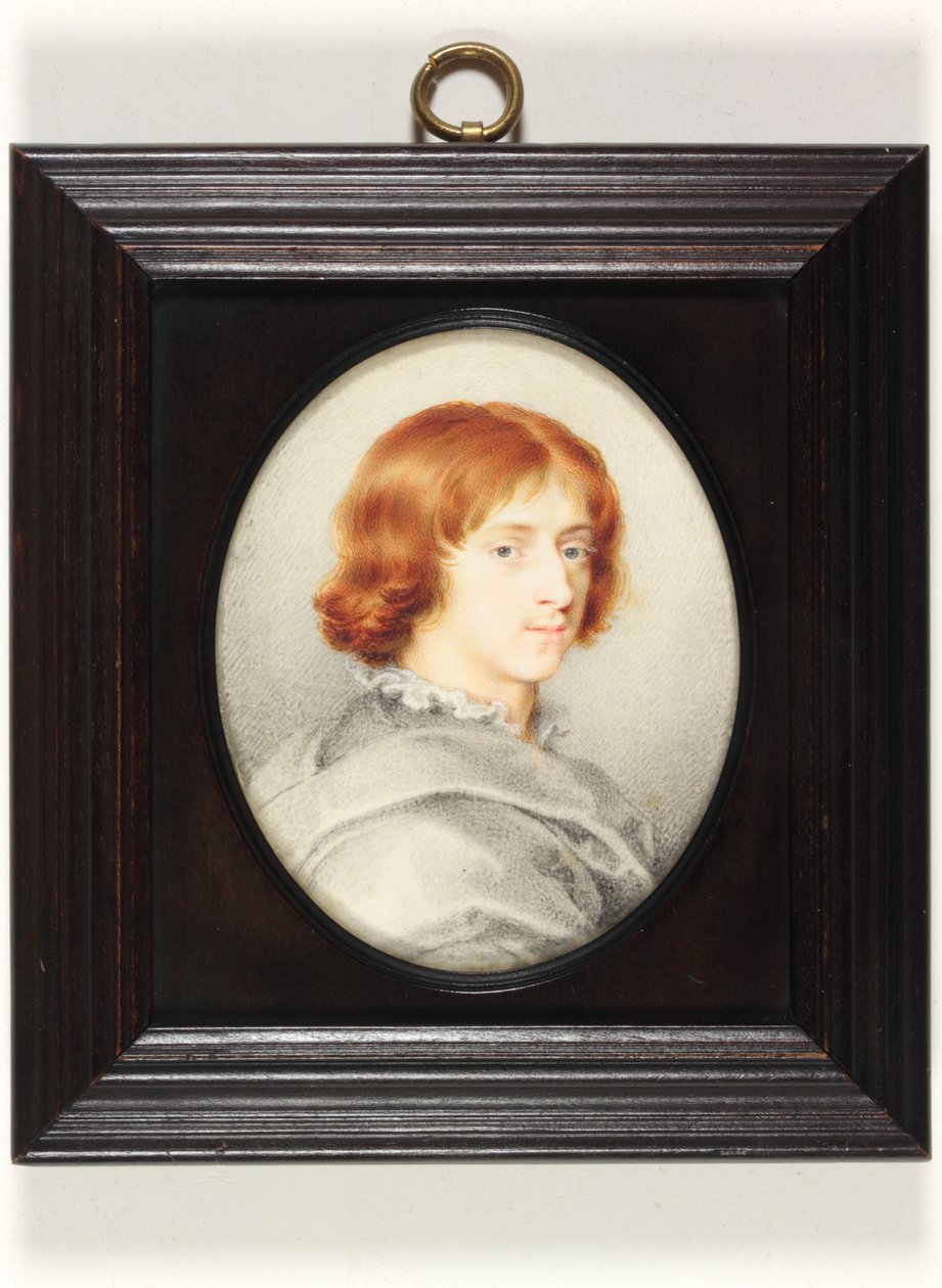 Un jeune homme traditionnellement identifié comme Isaac Oliver le Jeune, le fils du peintre (aquarelle sur vélin) - Isaac (attr. to) Oliver