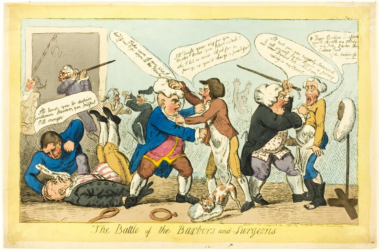 Bataille des barbiers et des chirurgiens - Isaac Cruikshank