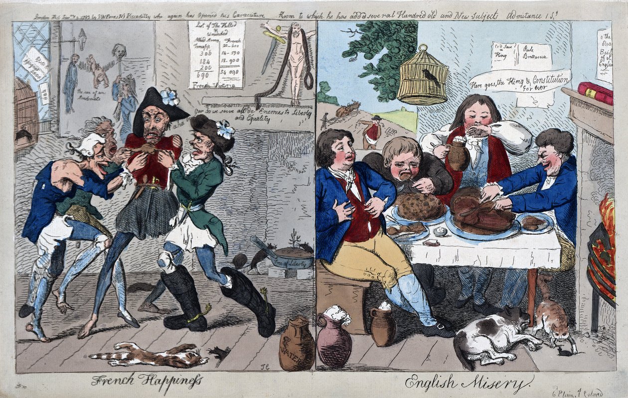Bonheur français : Misère anglaise - Isaac Cruikshank