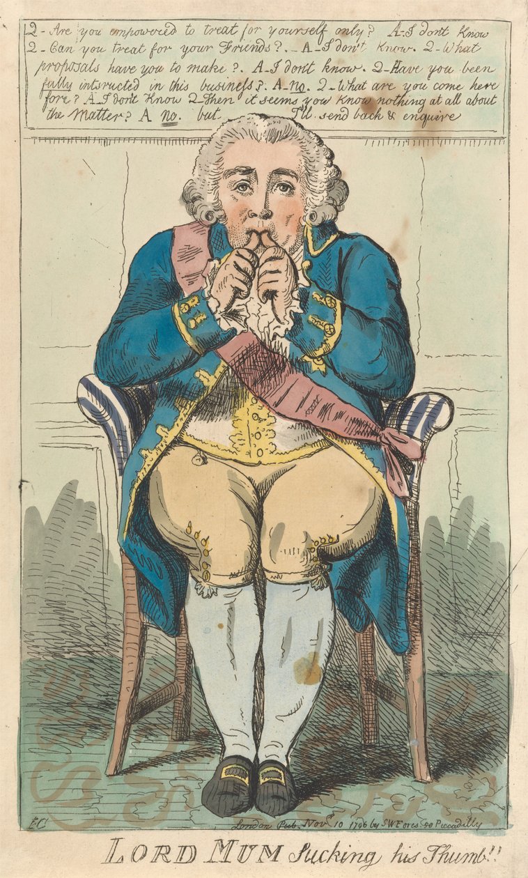 Lord Mum, der an seinem Daumen lutscht - Isaac Cruikshank