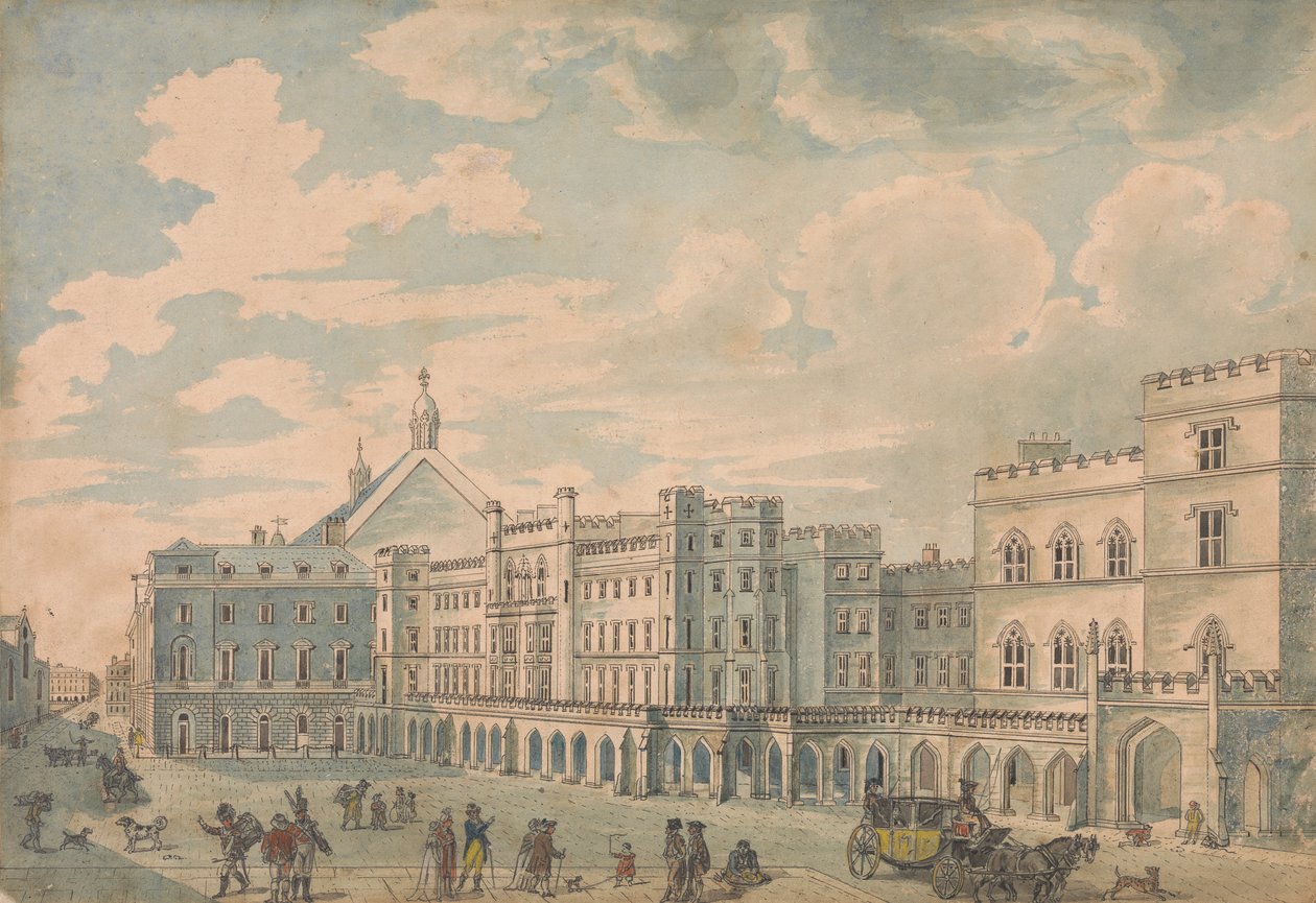 Vue des Chambres des Lords et des Communes depuis Old Palace Yard - Isaac Cruikshank