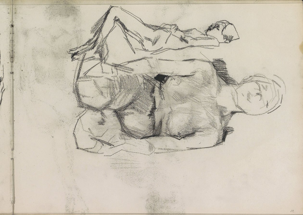 Nu féminin agenouillé et couché - Isaac Israels