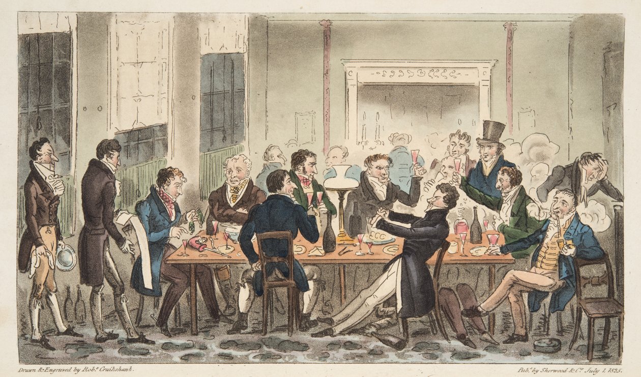 Soirée et en haute humeur, une scène à l