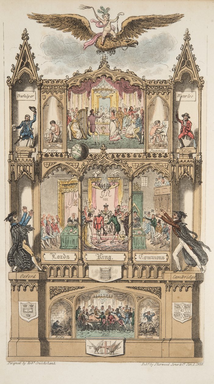 Frontispice, de The English Spy, pub. 1824 - Isaac Robert Cruikshank