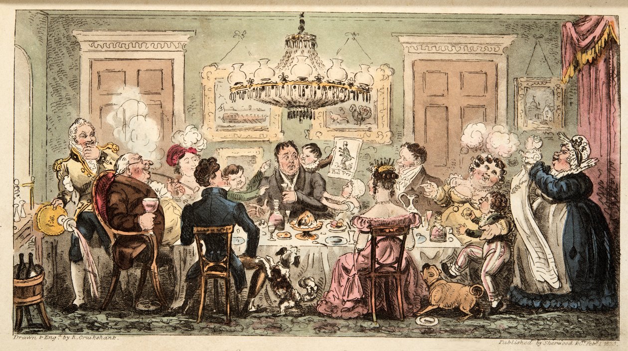Liston et les Lambkins ou le Dîner des Citoyens, de The English Spy - Isaac Robert Cruikshank