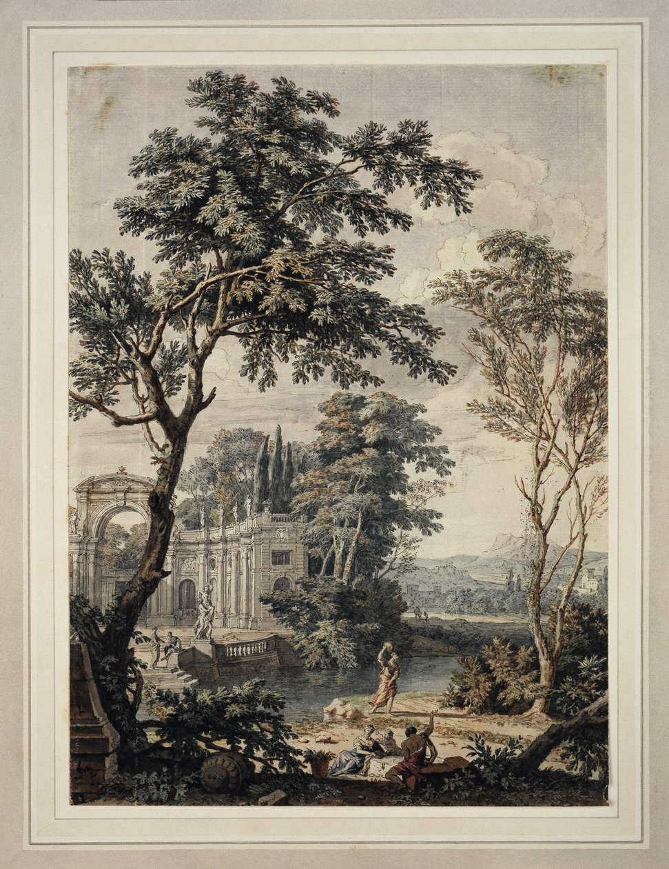 Paysage arcadien avec architecture de palais - Isaac de Moucheron
