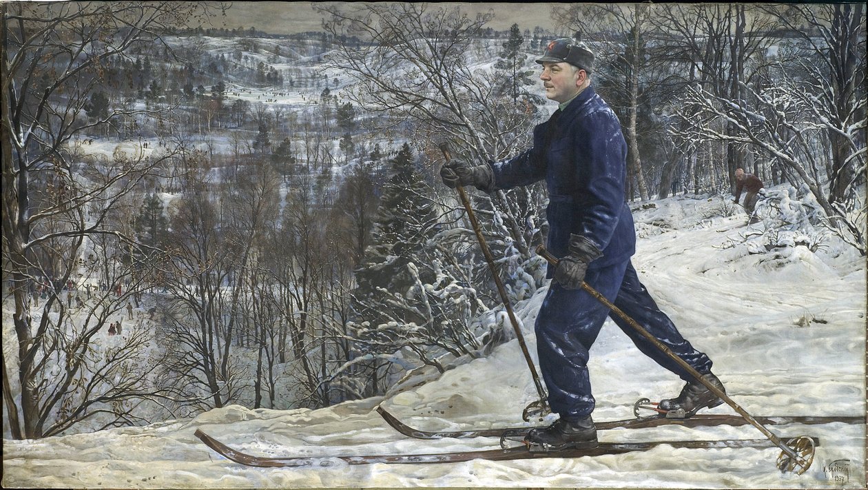 Kliment Voroshilov en excursion de ski - Isaak Israilevich Brodsky