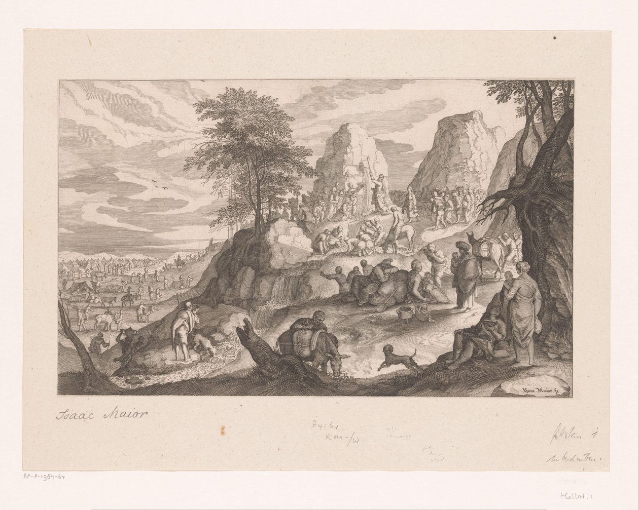 Paysage avec Moïse frappant le rocher pour obtenir de l