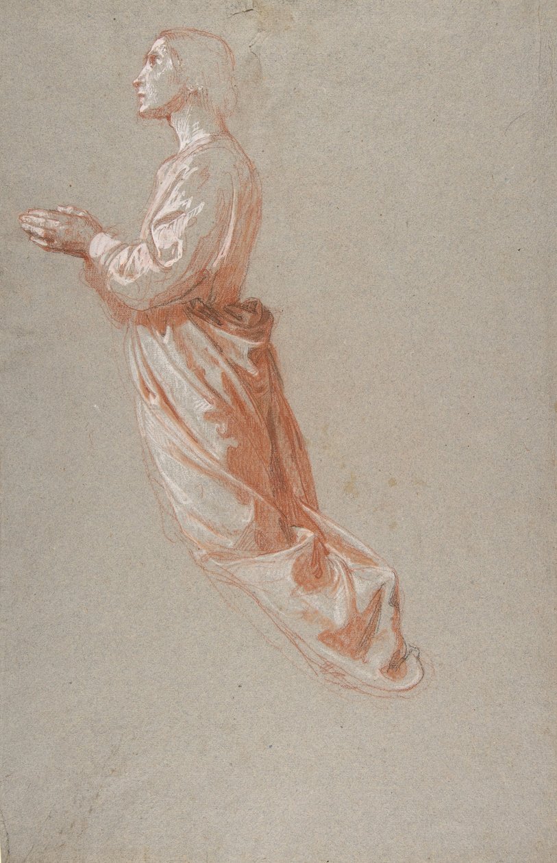Ange registre supérieur, étude pour peintures murales dans la chapelle de Saint Remi, Sainte-Clotilde - Isidore Pils