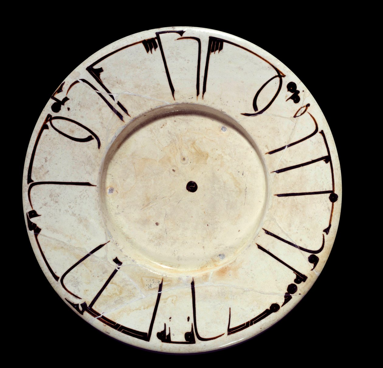 Art islamique : grand plat en céramique de Samarcande en Iran. IXe ou Xe siècle. Paris, Musée du Louvre - Islamic School