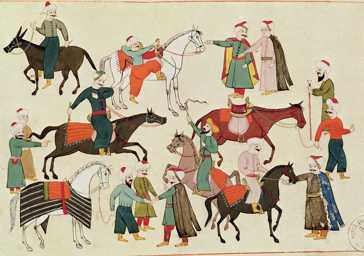 Ms 1671 Un marché aux chevaux, vers 1580 - Islamic School