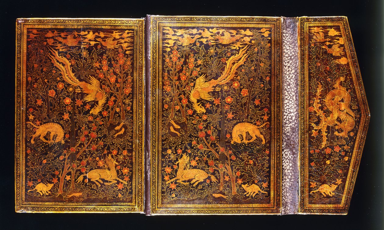 Reliure laquée polychrome avec rabat, pour Amir Ali Shir Nawaï - Islamic School